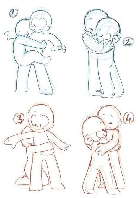 hugging reference drawing|hugging from behind pose.